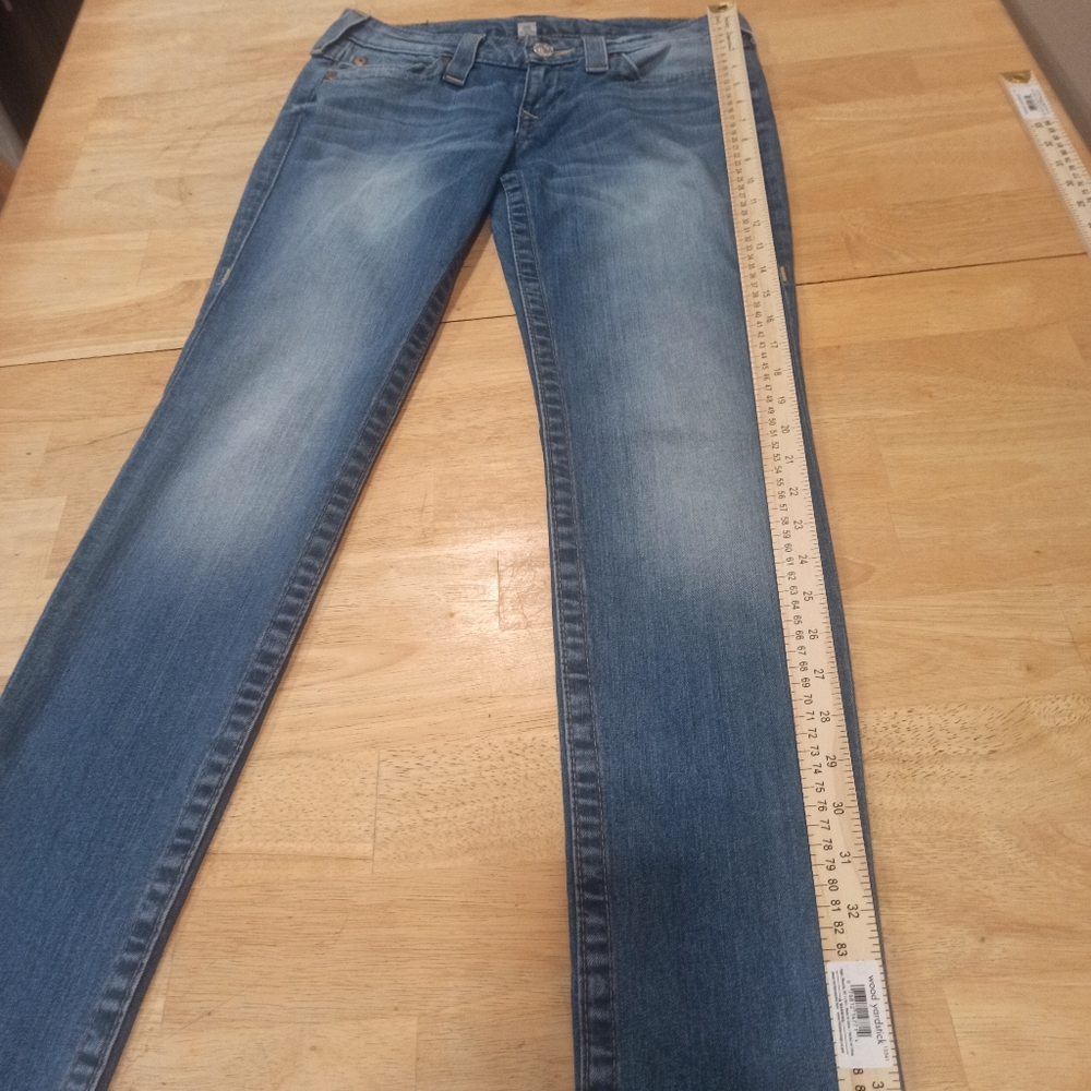TRUE RELIGION WOMEN'S denim Jeans Low Rise Skinny w/ Flaps Size 27 - Picture 11 of 16